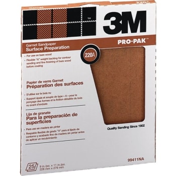 Image for 3m 99411na 9" X 11" 220a Garnet Sandpaper, Package Of 25 from HD Supply