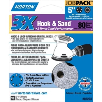 Image for Norton 03223 P80c Grit 5" Pro Sand Multi Air Disc, Package Of 10 from HD Supply