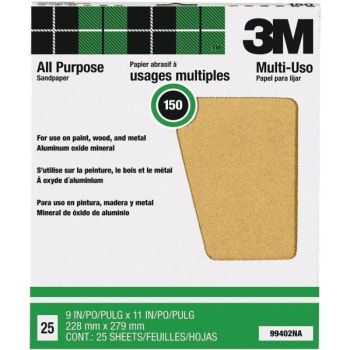 Image for 3M 99402NA 9" x 11" 150C Alox Sandpaper, Package Of 25 from HD Supply