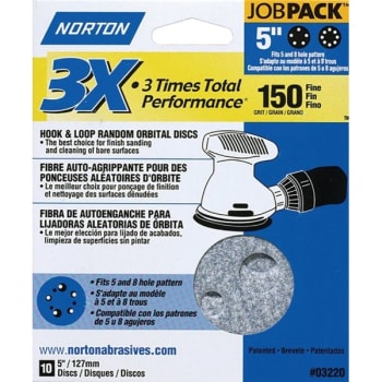 Image for Norton 03221 P120c Grit 5" Pro Sand Multi Air Disc, Package Of 10 from HD Supply