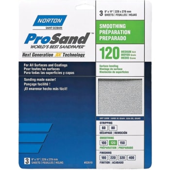 Image for Norton 68161 9" X 11" 120 Prosand Sheet, Package Of 75 from HD Supply