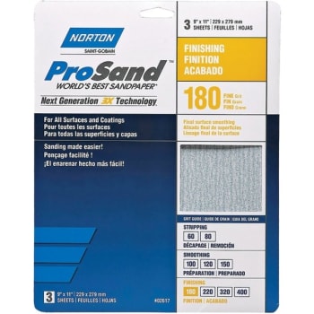 Norton 9 x 11 in. 180 Grit Sand Paper (75-Pack)