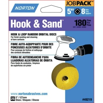 Image for Norton 49219 5" P180 8 Hole Hook And Loop Disc, Package Of 25 from HD Supply