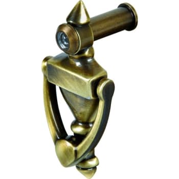 Image for 2-1/2 In Brass Door Knocker And 160 Degree Viewer (Antique Brass) from HD Supply