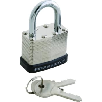 Shield Security 1-1/2 in Steel Laminated Keyed Alike Padlock, Package Of 12