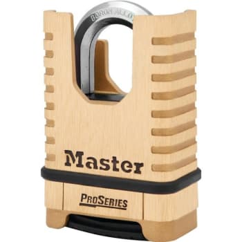 Master Lock 2 in Resettable Combination Padlock w/ Shrouded Shackle (Solid Brass)