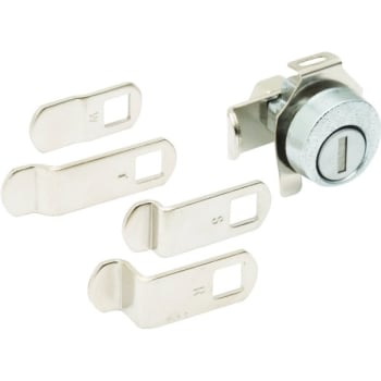 Image for Universal 5-Cam C8735 Mailbox Lock, NA14 Keyway, Aluminum Face, Nickel Finish from HD Supply