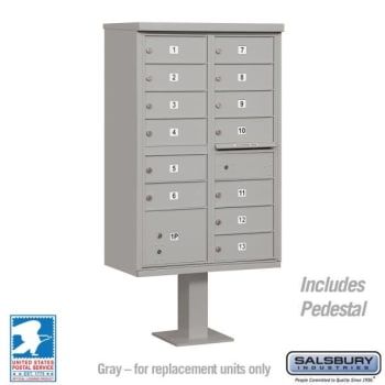 Image for Salsbury Industries® Gray-Cluster Box Unit -Includes Pedestal- 13b Size Doors from HD Supply