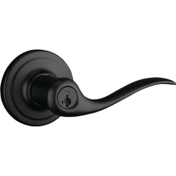 Image for Kwikset® Tustin® Door Lever with SmartKey Security™, Wave, Entry, Grade 2, Metal, Iron Black from HD Supply