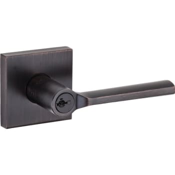 Kwikset® Lisbon® Door Lever with SmartKey Security™, Square, Entry, Grade 2, Zinc, Venetian Bronze