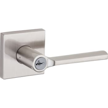 Image for Kwikset® Lisbon® Door Lever With Smartkey Security™, Square, Entry, Grade 2, Zinc, Satin Nickel from HD Supply