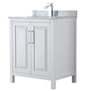 Image for Wyndham Daria White Single Bath Vanity 30" With Carrara Marble Countertop & Sink from HD Supply