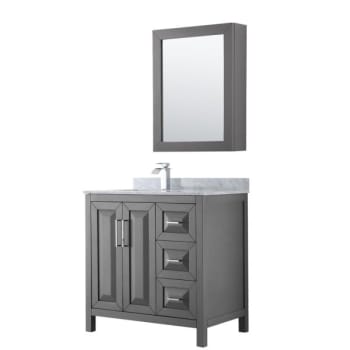 Image for Wyndham Daria Dark Gray Single Bath Vanity 36" w/Countertop & Medicine Cabinet from HD Supply