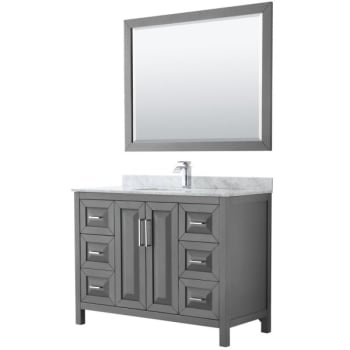 Image for Wyndham Daria Dark Gray Single Bath Vanity 48" With Countertop and Square Sink (Mirror Included) from HD Supply