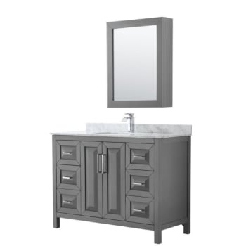 Image for Wyndham Daria Dark Gray Single Bath Vanity 48" W/Marble Top & Medicine Cabinet from HD Supply