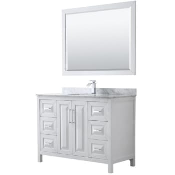Image for Wyndham Daria White Single Bath Vanity 48" With Square Sink & 46" Mirror from HD Supply