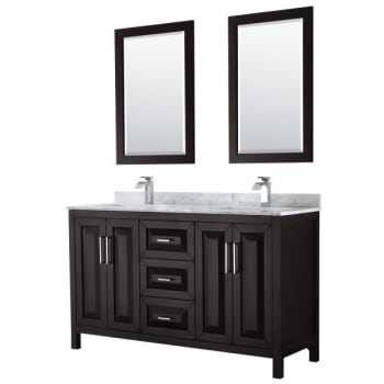 Image for Wyndham Daria Dark Espresso Double Bath Vanity 60" With Square Sink & 24"Mirror from HD Supply