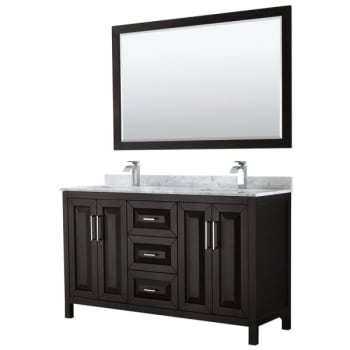 Image for Wyndham Daria Dark Espresso Double Bath Vanity 60" With Countertop & 58" Mirror from HD Supply