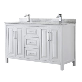 Image for Wyndham Daria White Double Bath Vanity 60" With Square Sink And Countertop from HD Supply