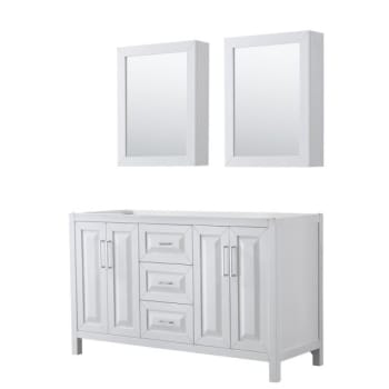 Image for Wyndham Daria White Double Bath Vanity 60" With Medicine Cabinet from HD Supply