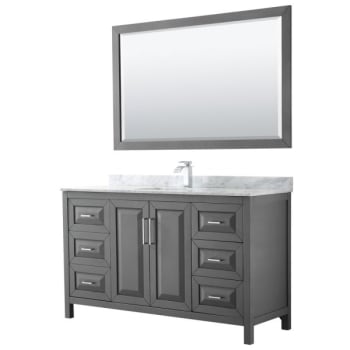 Image for Wyndham Daria Dark Gray Single Bath Vanity 60" With Square Sink And 58" Mirror from HD Supply
