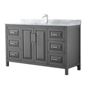 Image for Wyndham Daria Dark Gray Single Bath Vanity 60" With Countertop & Square Sink from HD Supply