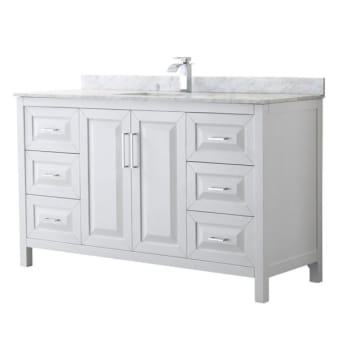 Image for Wyndham Daria White Single Bath Vanity 60" With Countertop & Square Sink from HD Supply