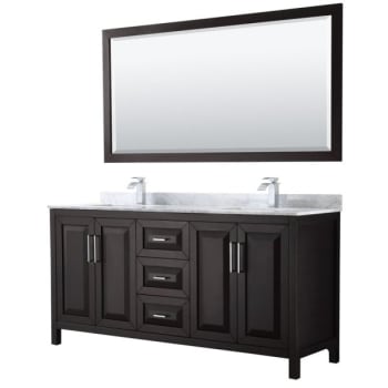 Image for Wyndham Daria Dark Espresso Double Bath Vanity 72" With Square Sink &70" Mirror from HD Supply