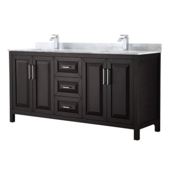 Image for Wyndham Daria Dark Espresso Double Bath Vanity 72" With Countertop &Square Sink from HD Supply