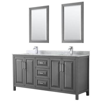 Image for Wyndham Daria Dark Gray Double Bath Vanity 72" Square Sink And 24" Mirror from HD Supply