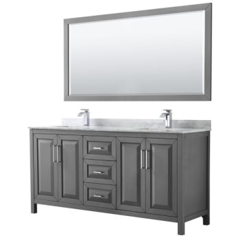 Image for Wyndham Daria Dark Gray Double Bath Vanity 72" With Countertop & 70" Mirror from HD Supply