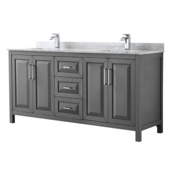 Image for Wyndham Daria Dark Gray Double Bath Vanity 72" With Countertop & Square Sink from HD Supply