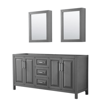 Image for Wyndham Daria Dark Gray Double Bath Vanity 72" With Medicine Cabinet (Mirrors Included) from HD Supply