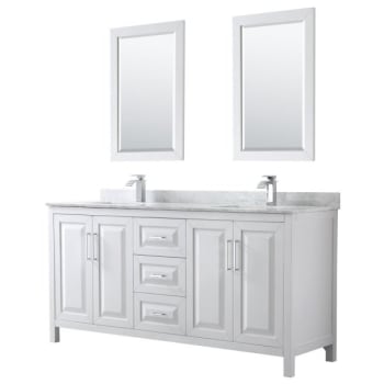 Image for Wyndham Daria White Double Bath Vanity 72" With Square Sink & 24" Mirror from HD Supply