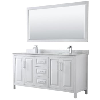 Image for Wyndham Daria White Double Bath Vanity 72" With Square Sink & 70" Mirror from HD Supply
