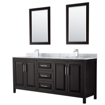 Image for Wyndham Daria Dark Espresso Double Bath Vanity 80" With Square Sink &24" Mirror from HD Supply