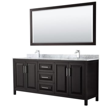 Image for Wyndham Daria Dark Espresso Double Bath Vanity 80" With Square Sink &70" Mirror from HD Supply