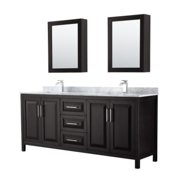 Image for Wyndham Daria Dark Espresso Double Bath Vanity 80" With Sink & Med Cabinet from HD Supply