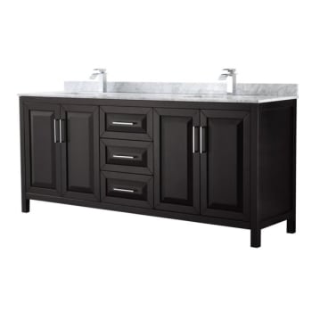 Image for Wyndham Daria Dark Espresso Double Bath Vanity 80" With Countertop &Square Sink from HD Supply