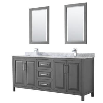Image for Wyndham Daria Dark Gray Double Bath Vanity 80" With Square Sink & 24" Mirror from HD Supply
