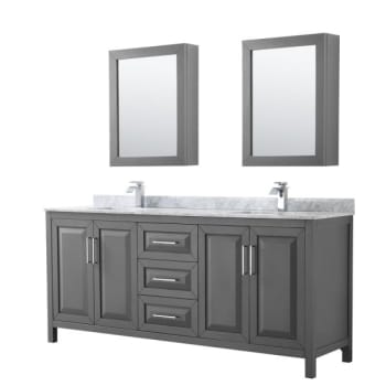 Image for Wyndham Daria Dark Gray Double Bath Vanity 80" With Medicine Cabinet from HD Supply