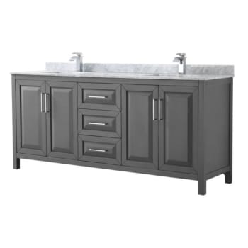 Image for Wyndham Daria Dark Gray Double Bath Vanity 80" With Countertop & Square Sink from HD Supply