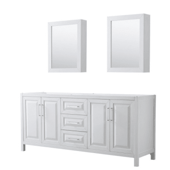 Image for Wyndham Daria White Double Bath Vanity 80" With Medicine Cabinet from HD Supply