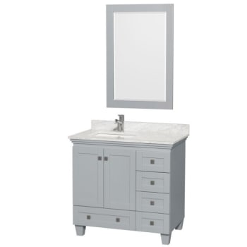 Wyndham Acclaim Oyster Gray Single Bath Vanity 36" With Square Sink & 24" Mirror