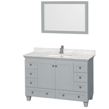 Wyndham Acclaim Oyster Gray Single Bath Vanity 48" With Square Sink &24" Mirror