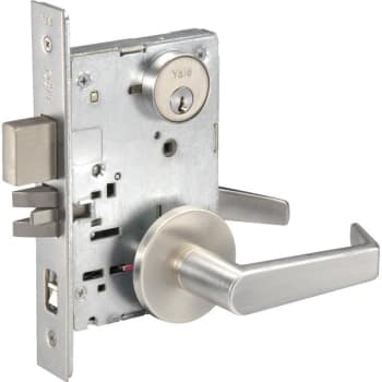 Image for Yale® Mortise Augusta Lever Apartment Lock, Rose Satin Chrome from HD Supply
