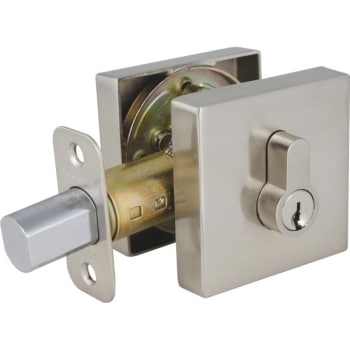 Image for Design House® Square Single Cylinder Deadbolt, Satin Nickel from HD Supply