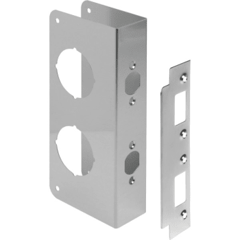 Image for 10.88 X 3.88 In Steel Combination Deadbolt Door Repair Cover (Stainless Steel) from HD Supply
