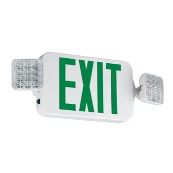 Image for Hubbell Exit-Emergency Light, Universal Face Green Letters Square Lamp-Heads from HD Supply