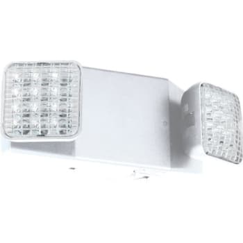 Image for Hubbell White Dual Square Head Emergency Light, Damp Location, Remote Capacity from HD Supply
